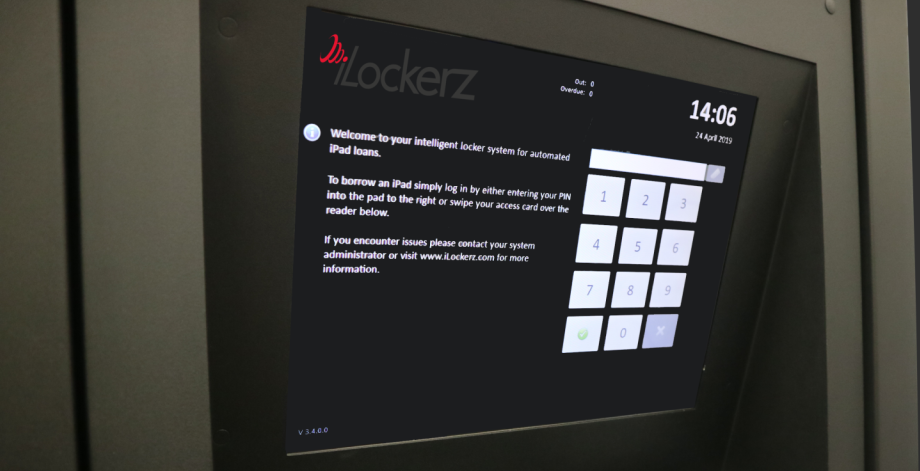 iLockerz login touch screen
